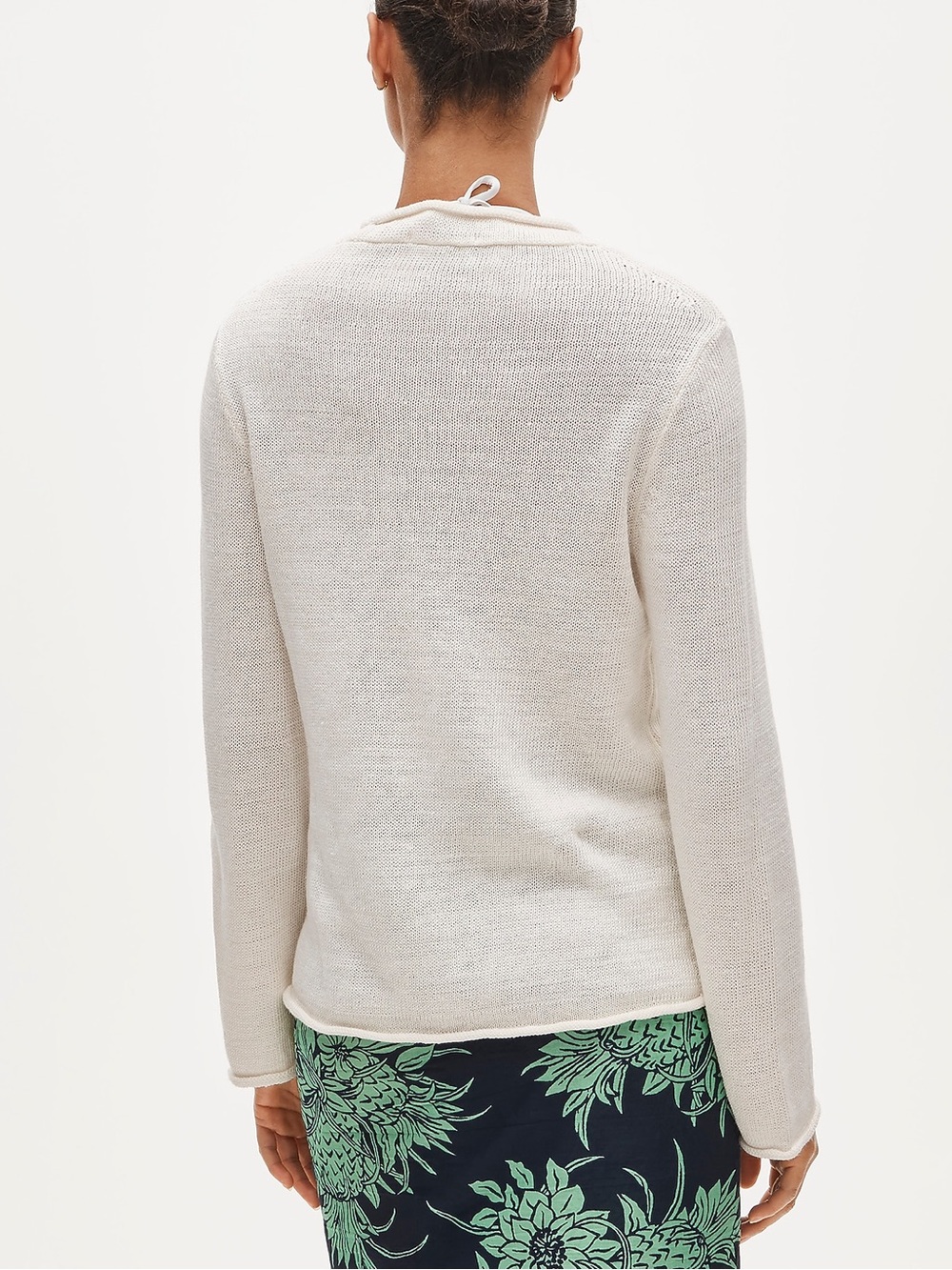J. Crew Summer Rollneck™ sweater in linen blend in Ivory White Size XS NWT - Picture 4 of 11
